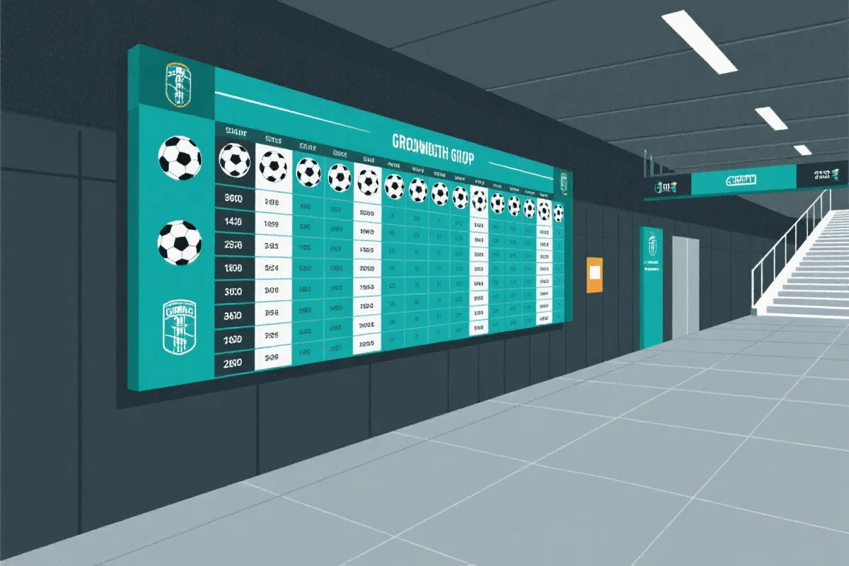 世界杯小组赛积分榜概览示意图